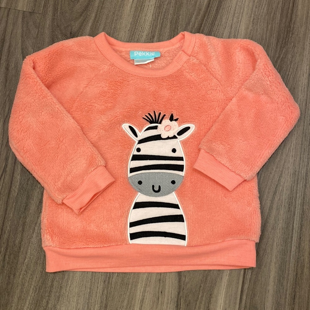 NWT. Fuzzy Zebra Sweatshirt